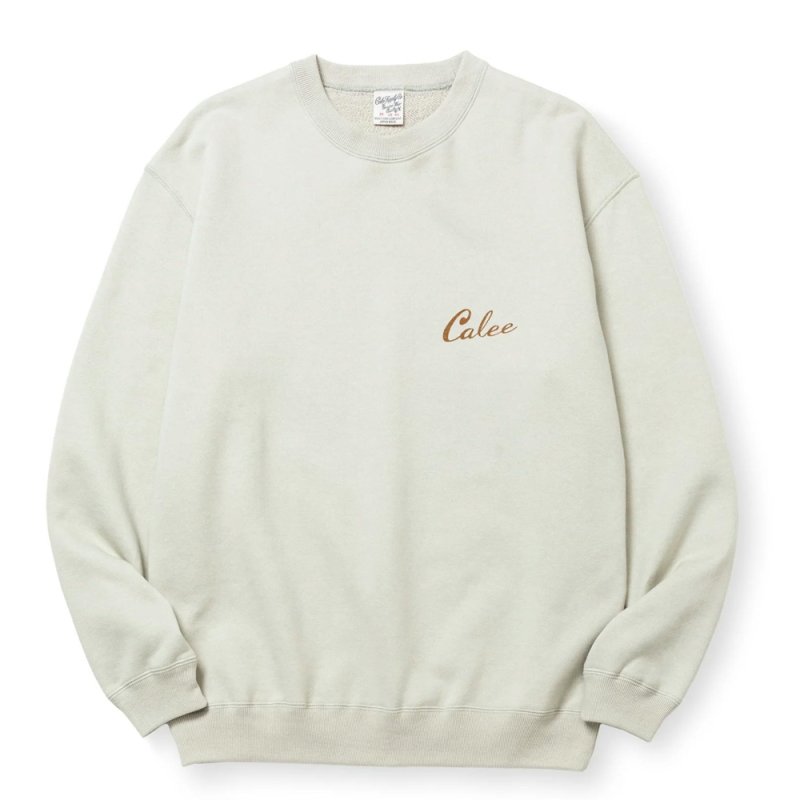 画像1: CALEE/SYNDICATE RETRO GIRL CREW NECK SW ＜NATURALLY PAINT DESIGN＞（Lt.BEIGE）［クルーネックスウェット-24秋冬］