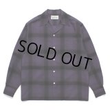 WACKO MARIA/OMBRE CHECK OPEN COLLAR SHIRT（PURPLE）［オンブレチェックオープンカラーシャツ-24秋冬］
