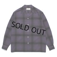 WACKO MARIA/OMBRE CHECK OPEN COLLAR SHIRT（PURPLE）［オンブレチェックオープンカラーシャツ-24秋冬］