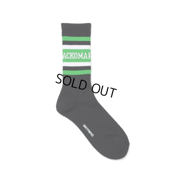 画像1: WACKO MARIA/LOGO JACQUARD SOCKS（BLACK/GREEN）［ロゴジャガードソックス-24秋冬］