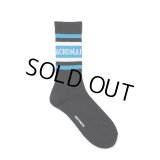 WACKO MARIA/LOGO JACQUARD SOCKS（BLACK/SAX）［ロゴジャガードソックス-24秋冬］
