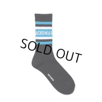 WACKO MARIA/LOGO JACQUARD SOCKS（BLACK/SAX）［ロゴジャガードソックス-24秋冬］