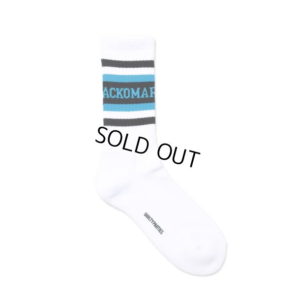 画像1: WACKO MARIA/LOGO JACQUARD SOCKS（WHITE/SAX）［ロゴジャガードソックス-24秋冬］