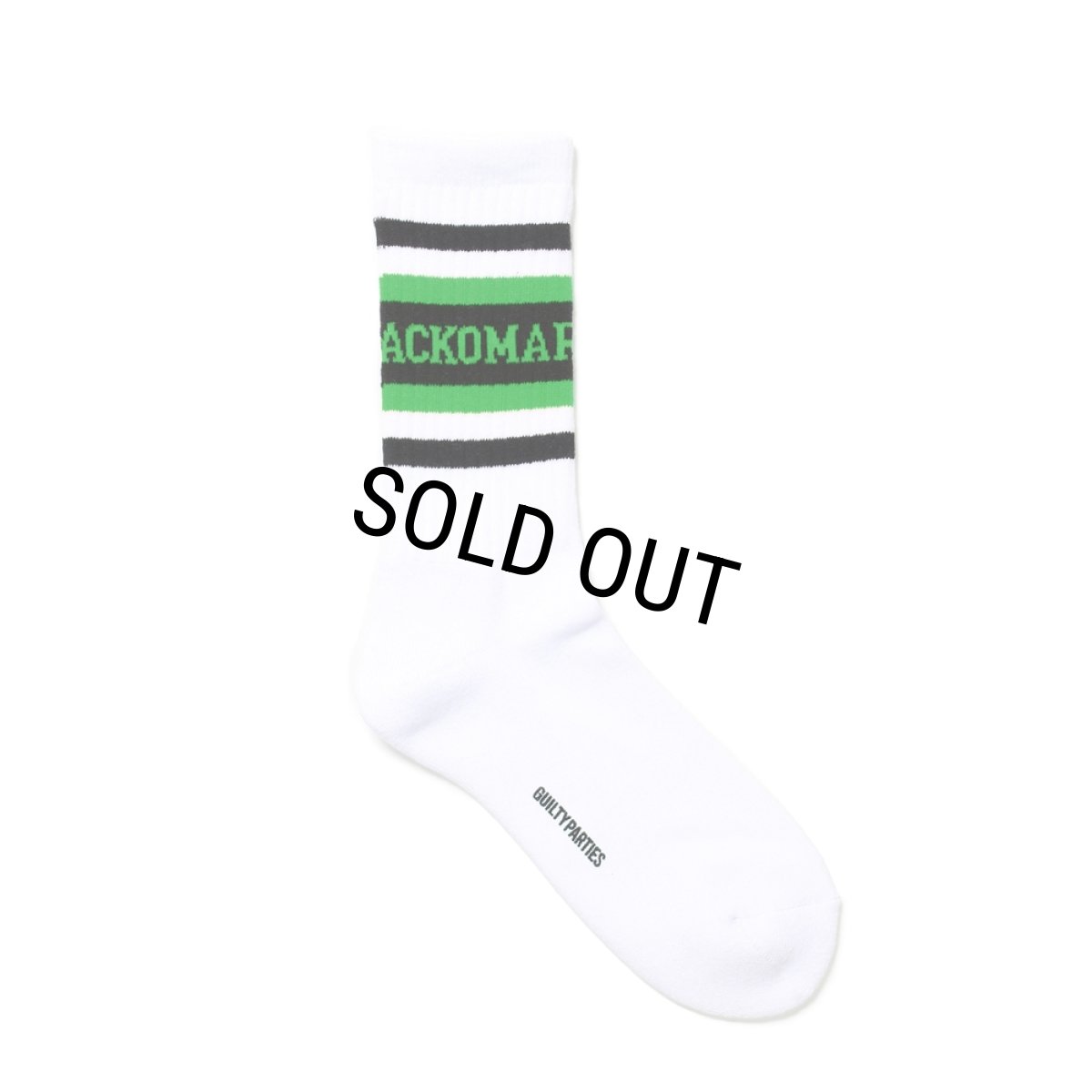 画像1: WACKO MARIA/LOGO JACQUARD SOCKS（WHITE/GREEN）［ロゴジャガードソックス-24秋冬］ (1)
