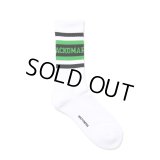 WACKO MARIA/LOGO JACQUARD SOCKS（WHITE/GREEN）［ロゴジャガードソックス-24秋冬］
