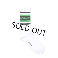 WACKO MARIA/LOGO JACQUARD SOCKS（WHITE/GREEN）［ロゴジャガードソックス-24秋冬］