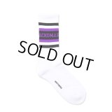 WACKO MARIA/LOGO JACQUARD SOCKS（WHITE/PURPLE）［ロゴジャガードソックス-24秋冬］
