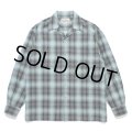 WACKO MARIA/OMBRE CHECK OPEN COLLAR SHIRT（BLUE）［オンブレチェックオープンカラーシャツ-24秋冬］