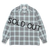 WACKO MARIA/OMBRE CHECK OPEN COLLAR SHIRT（BLUE）［オンブレチェックオープンカラーシャツ-24秋冬］