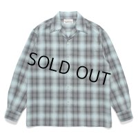 WACKO MARIA/OMBRE CHECK OPEN COLLAR SHIRT（BLUE）［オンブレチェックオープンカラーシャツ-24秋冬］