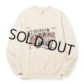 CALEE/CAL BL LOGO CREW NECK SW ＜NATURALLY PAINT DESIGN＞（BEIGE）［クルーネックスウェット-24秋冬］