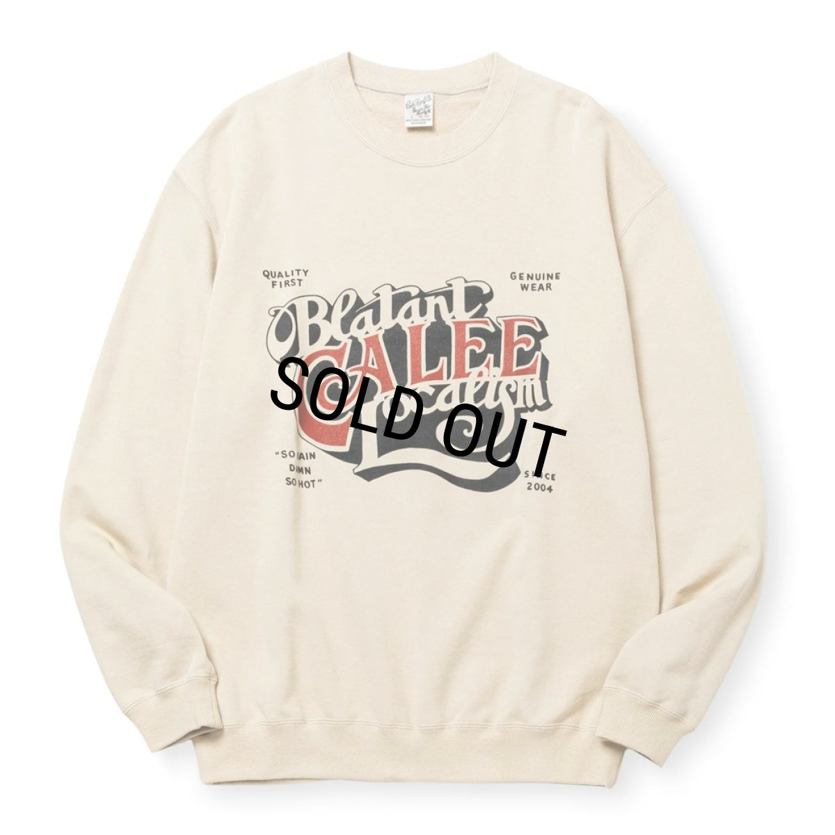 画像1: CALEE/CAL BL LOGO CREW NECK SW ＜NATURALLY PAINT DESIGN＞（BEIGE）［クルーネックスウェット-24秋冬］ (1)