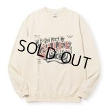 CALEE/CAL BL LOGO CREW NECK SW ＜NATURALLY PAINT DESIGN＞（BEIGE）［クルーネックスウェット-24秋冬］