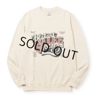 CALEE/CAL BL LOGO CREW NECK SW ＜NATURALLY PAINT DESIGN＞（BEIGE）［クルーネックスウェット-24秋冬］