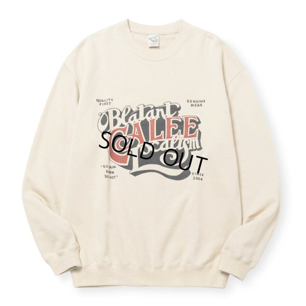 画像1: CALEE/CAL BL LOGO CREW NECK SW ＜NATURALLY PAINT DESIGN＞（BEIGE）［クルーネックスウェット-24秋冬］