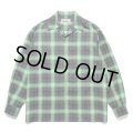 WACKO MARIA/OMBRE CHECK OPEN COLLAR SHIRT（GREEN）［オンブレチェックオープンカラーシャツ-24秋冬］