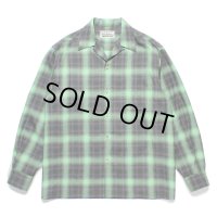 WACKO MARIA/OMBRE CHECK OPEN COLLAR SHIRT（GREEN）［オンブレチェックオープンカラーシャツ-24秋冬］