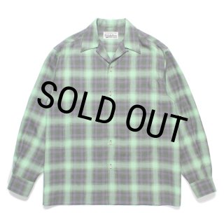 WACKO MARIA チェックシャツ WACKO MARIA/OMBRE CHECK OPEN COLLAR SHIRT（RED）［オンブレ