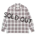WACKO MARIA/OMBRE CHECK OPEN COLLAR SHIRT（WHITE）［オンブレチェックオープンカラーシャツ-24秋冬］