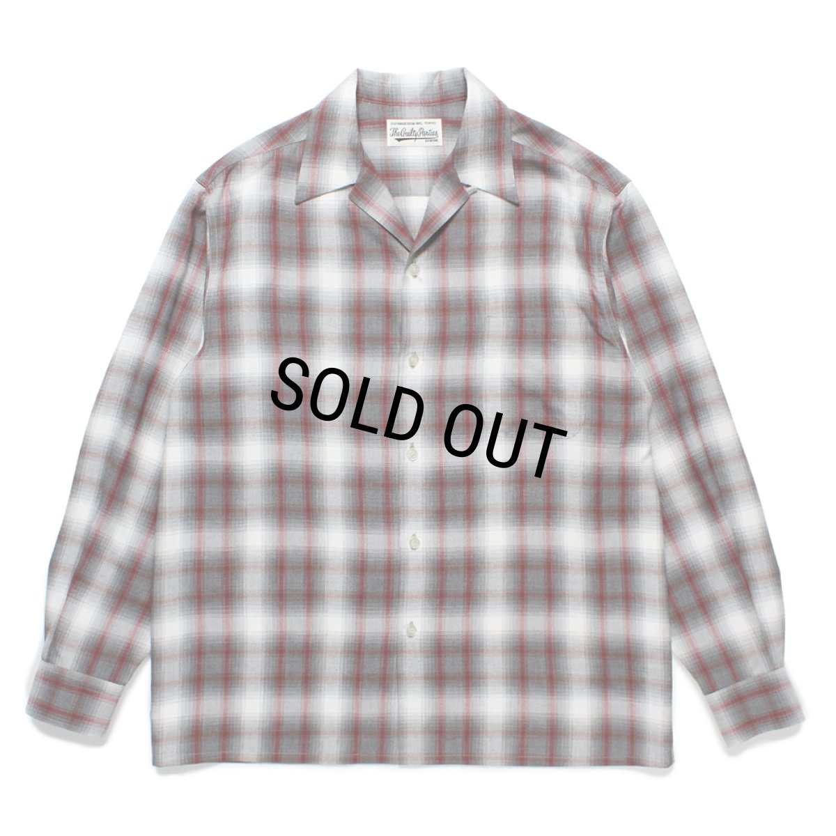 画像1: WACKO MARIA/OMBRE CHECK OPEN COLLAR SHIRT（WHITE）［オンブレチェックオープンカラーシャツ-24秋冬］ (1)