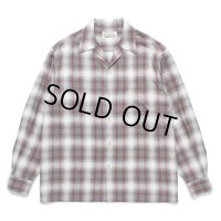 WACKO MARIA/OMBRE CHECK OPEN COLLAR SHIRT（WHITE）［オンブレチェックオープンカラーシャツ-24秋冬］