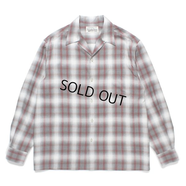 画像1: WACKO MARIA/OMBRE CHECK OPEN COLLAR SHIRT（WHITE）［オンブレチェックオープンカラーシャツ-24秋冬］