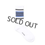 WACKO MARIA/LOGO JACQUARD SOCKS（WHITE/BLUE）［ロゴジャガードソックス-24秋冬］