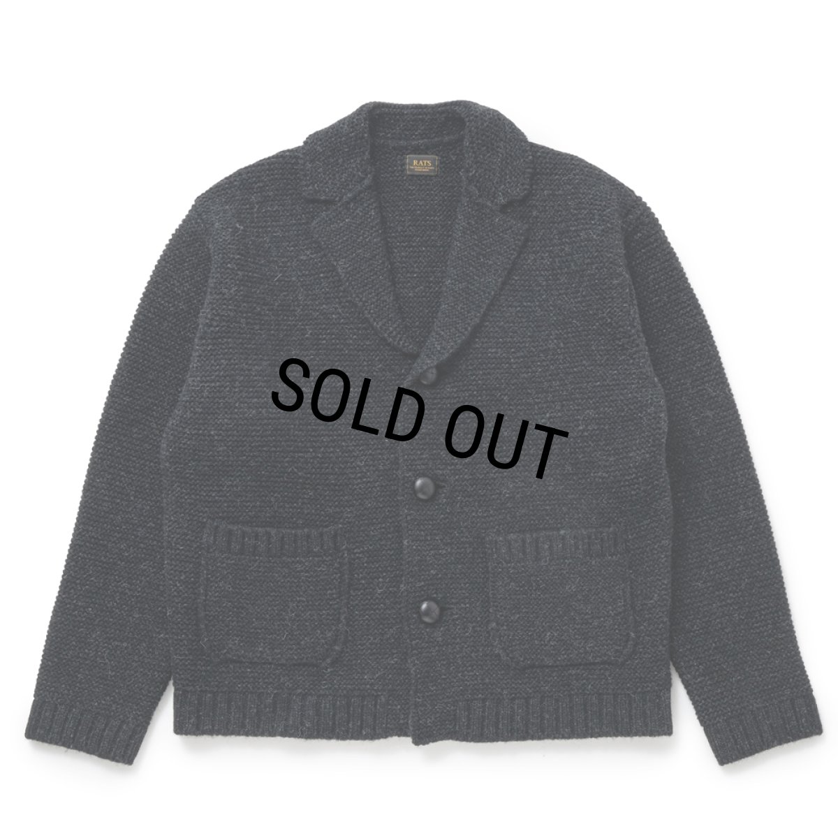 画像1: RATS/3B KNIT JKT（BLACK GRAY）［3ボタンニットJKT-24秋冬］ (1)