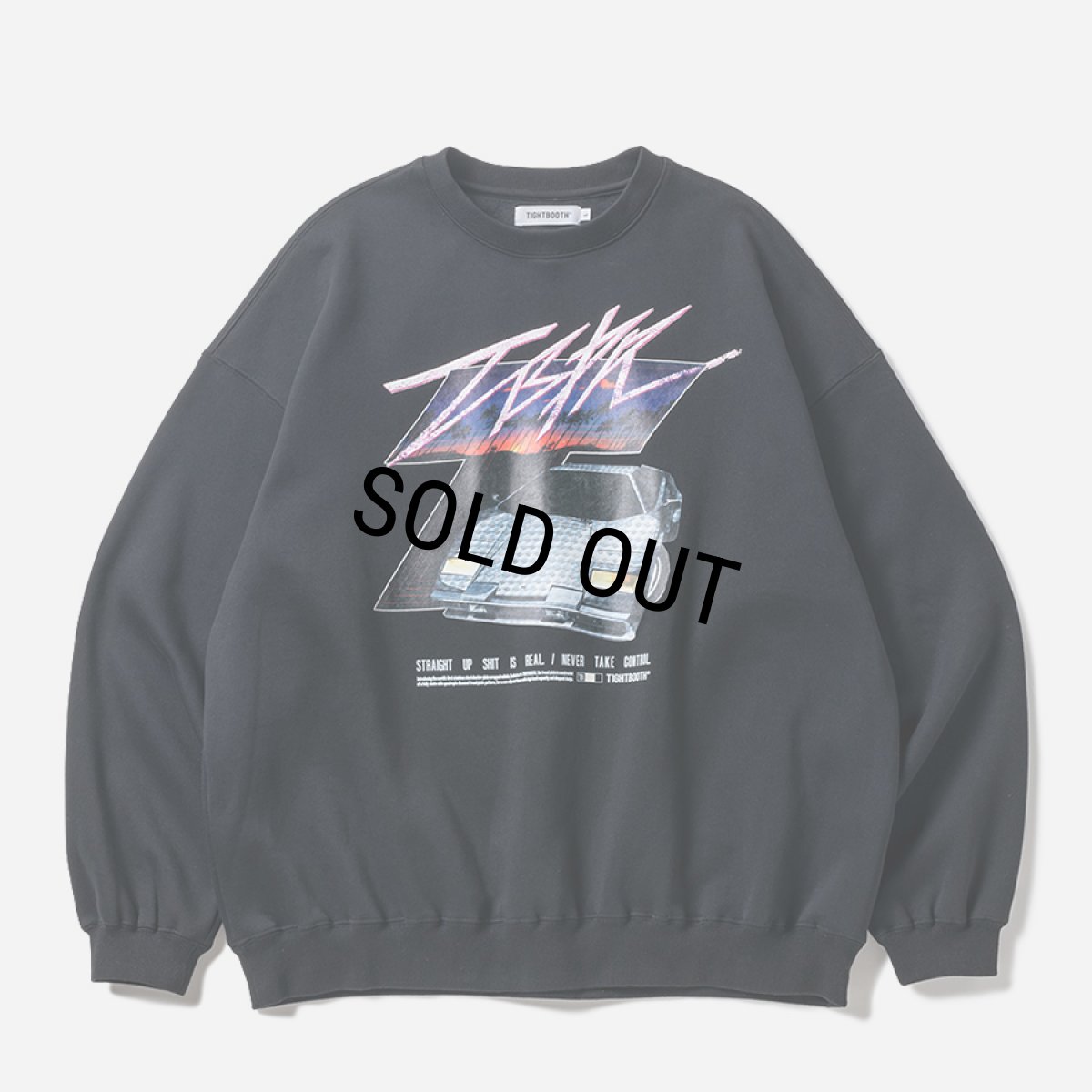 画像1: 【30%OFF】TIGHTBOOTH/INITIAL T CREW SWEAT SHIRT（Black）［クルーネックスウェット-24秋冬］ (1)