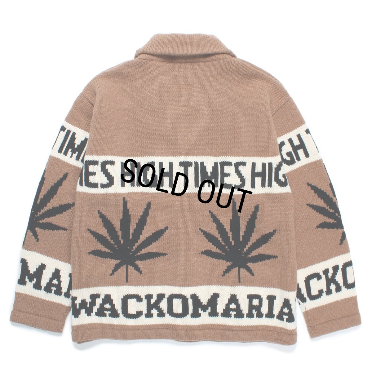 画像2: WACKO MARIA/HIGH TIMES / COWICHAN SWEATER（BROWN）［カウチンセーター-24秋冬］ (2)