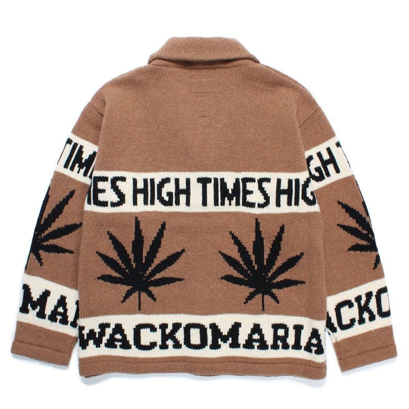 画像2: WACKO MARIA/HIGH TIMES / COWICHAN SWEATER（BROWN）［カウチンセーター-24秋冬］