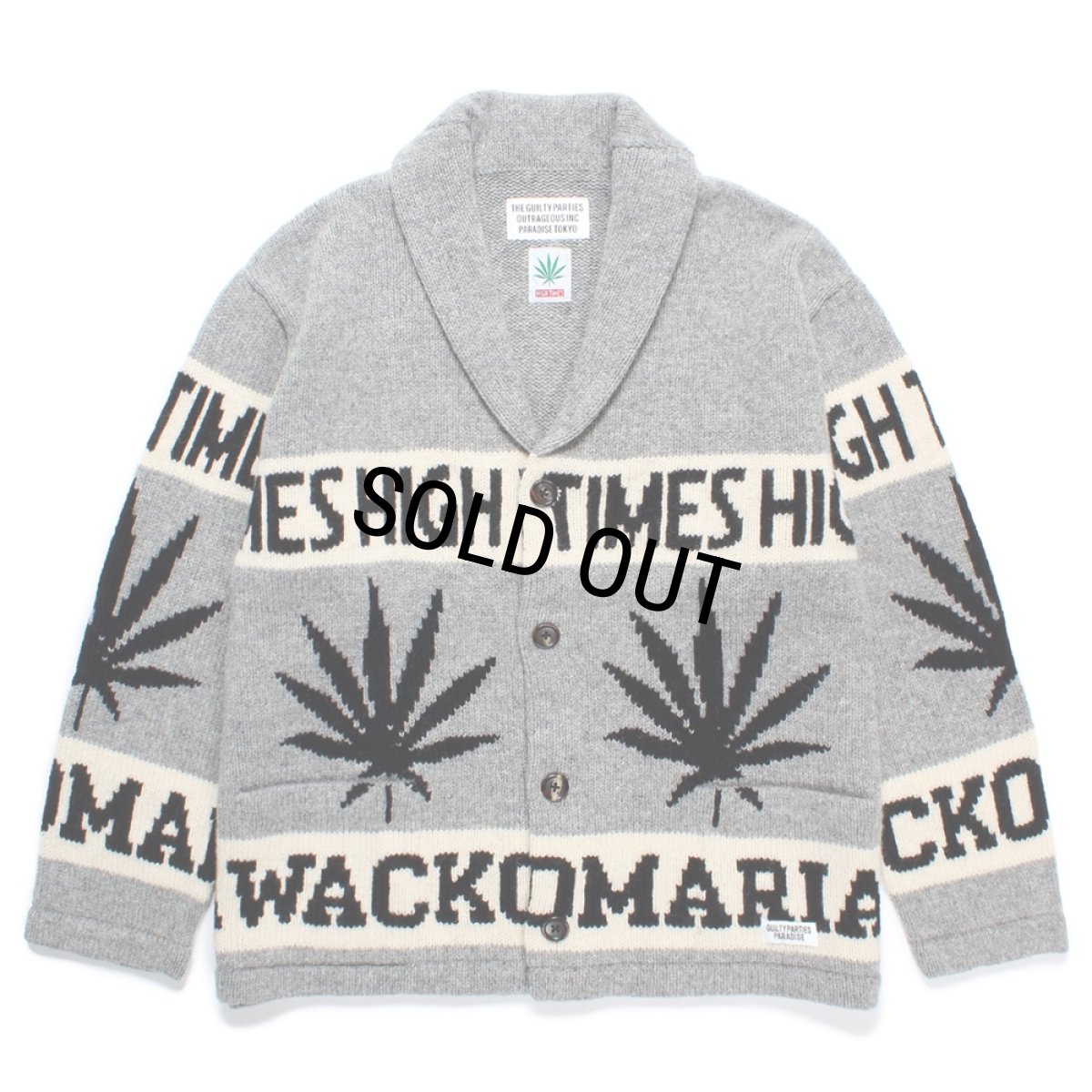 画像1: WACKO MARIA/HIGH TIMES / COWICHAN SWEATER（GRAY）［カウチンセーター-24秋冬］ (1)