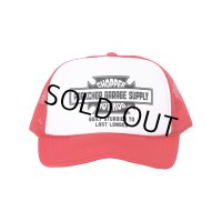 PORKCHOP/BAR&SHIELD MESH CAP（RED）［メッシュキャップ-24秋冬］