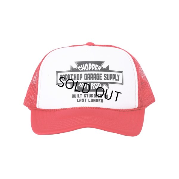 画像1: PORKCHOP/BAR&SHIELD MESH CAP（RED）［メッシュキャップ-24秋冬］