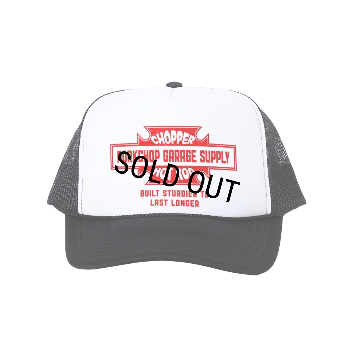 画像1: PORKCHOP/BAR&SHIELD MESH CAP（BLACK）［メッシュキャップ-24秋冬］ (1)