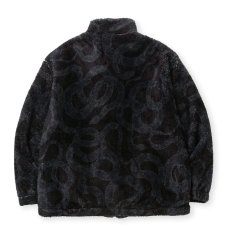 画像2: 【40%OFF】CALEE/NYLON RIP FLEECE TRACK TYPE JACKET ＜SNAKE PATTERN＞（BLACK/CHARCOAL）［フリーストラックタイプJKT-24秋冬］ (2)