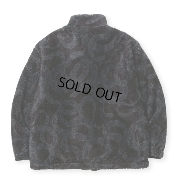 画像2: 【40%OFF】CALEE/NYLON RIP FLEECE TRACK TYPE JACKET ＜SNAKE PATTERN＞（BLACK/CHARCOAL）［フリーストラックタイプJKT-24秋冬］