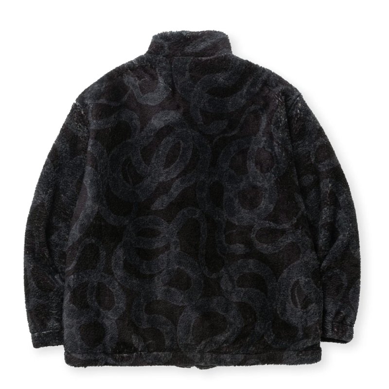 画像2: 【40%OFF】CALEE/NYLON RIP FLEECE TRACK TYPE JACKET ＜SNAKE PATTERN＞（BLACK/CHARCOAL）［フリーストラックタイプJKT-24秋冬］