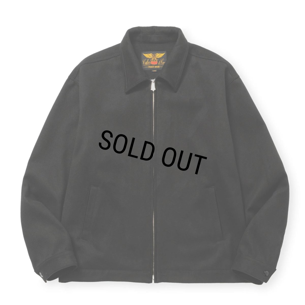 画像2: CALEE/PE MELTON SWINGTOP ＜BLATANT LOCALISM＞（BLACK）［PEメルトンスウィングトップ-24秋冬］ (2)