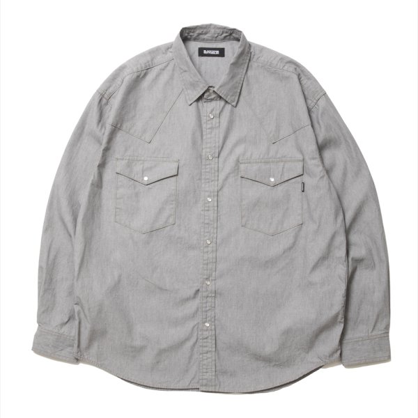 画像1: ROTTWEILER/R9 GRAY DENIM SHIRT（GRAY）［グレーデニムシャツ-25春夏］
