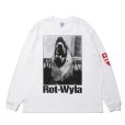 画像1: ROTTWEILER/DOG PHOTO LS TEE（WHITE）［プリント長袖T-25春夏］ (1)