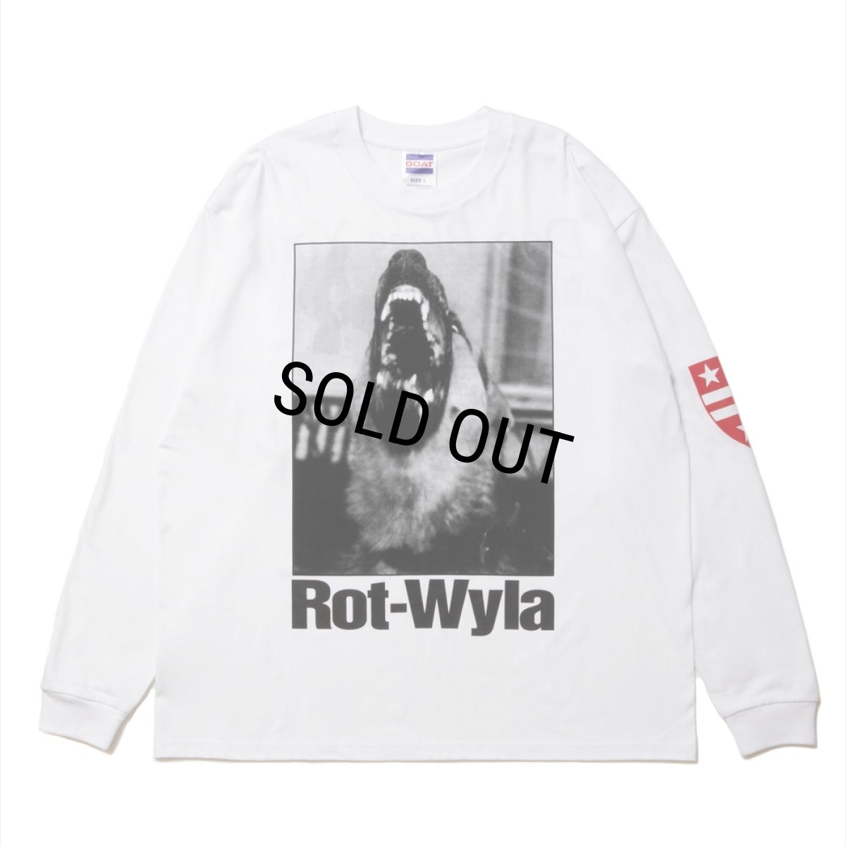 画像1: 【30%OFF】ROTTWEILER/DOG PHOTO LS TEE（WHITE）［プリント長袖T-25春夏］ (1)
