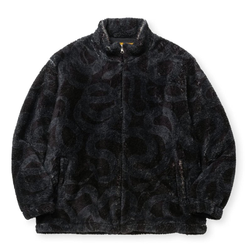 画像1: 【40%OFF】CALEE/NYLON RIP FLEECE TRACK TYPE JACKET ＜SNAKE PATTERN＞（BLACK/CHARCOAL）［フリーストラックタイプJKT-24秋冬］