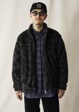 画像9: 【40%OFF】CALEE/NYLON RIP FLEECE TRACK TYPE JACKET ＜SNAKE PATTERN＞（BLACK/CHARCOAL）［フリーストラックタイプJKT-24秋冬］