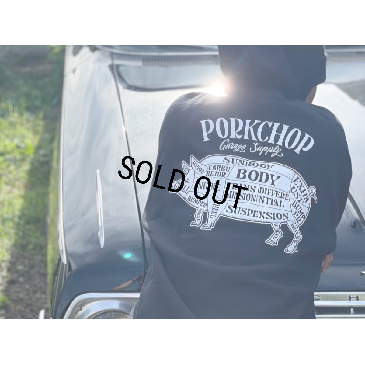 画像6: PORKCHOP/PORK BACK HOODIE（BLACK）［プルオーバーパーカー-24秋冬］ (6)