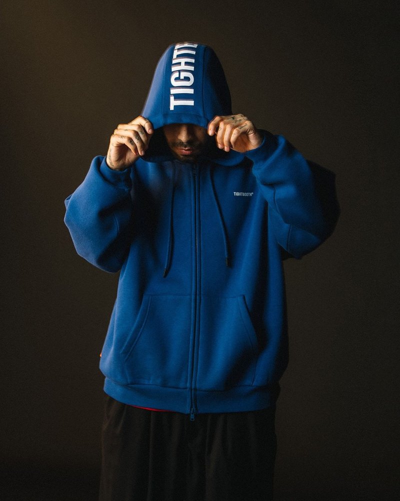 画像3: 【30%OFF】TIGHTBOOTH/LOGO ZIP HOODED SWEAT SHIRT（Blue）［ジップアップフーディー-24秋冬］