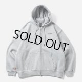 【30%OFF】TIGHTBOOTH/LOGO ZIP HOODED SWEAT SHIRT（Grey）［ジップアップフーディー-24秋冬］