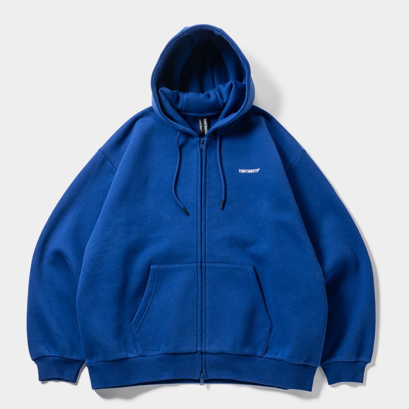 画像1: 【30%OFF】TIGHTBOOTH/LOGO ZIP HOODED SWEAT SHIRT（Blue）［ジップアップフーディー-24秋冬］