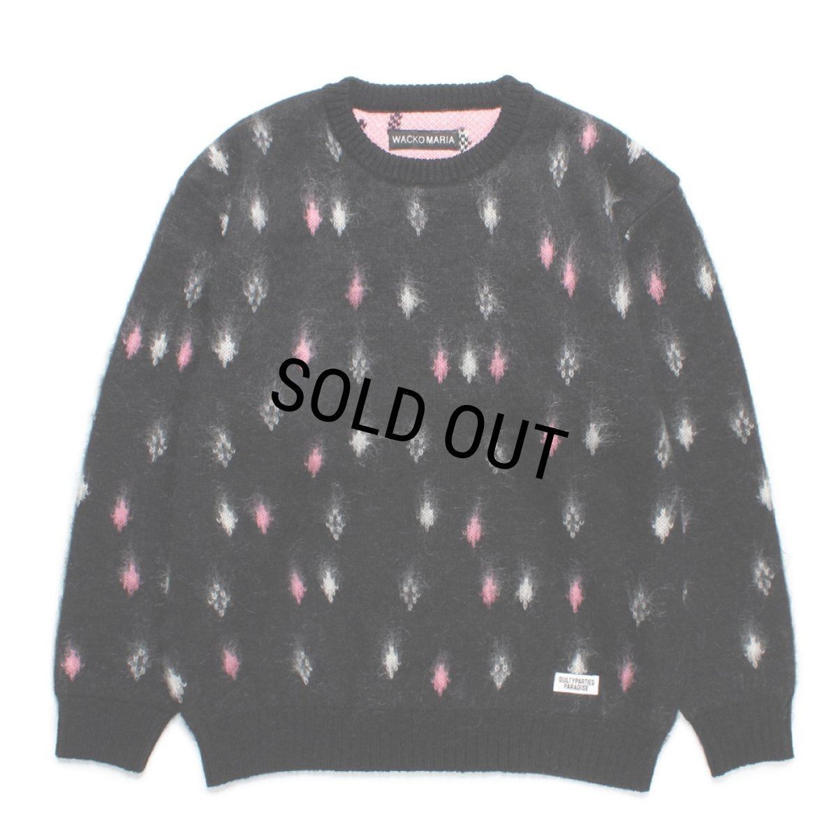 画像1: WACKO MARIA/DIAMOND HEAVY MOHAIR KNIT SWEATER（BLACK）［ダイヤモンドヘビーモヘアセーター-24秋冬］ (1)