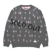 WACKO MARIA/DIAMOND HEAVY MOHAIR KNIT SWEATER（BLACK）［ダイヤモンドヘビーモヘアセーター-24秋冬］